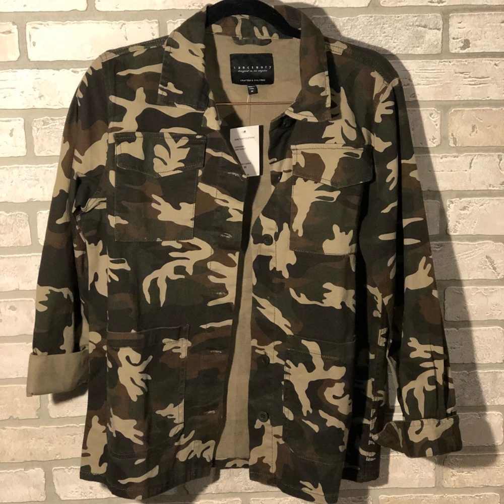 Camouflage Sanctuary button down jacket